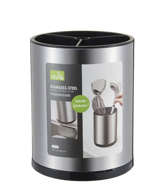 منظم أدوات الطبخ الدوار من الستانلس ستيل - مساحة مرتبة ومرنة