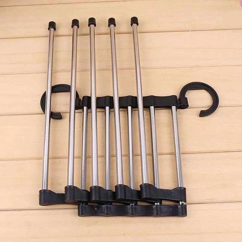 شماعة بنطلونات موفرة للمساحة (استانلس) – 5 مستويات تعليق