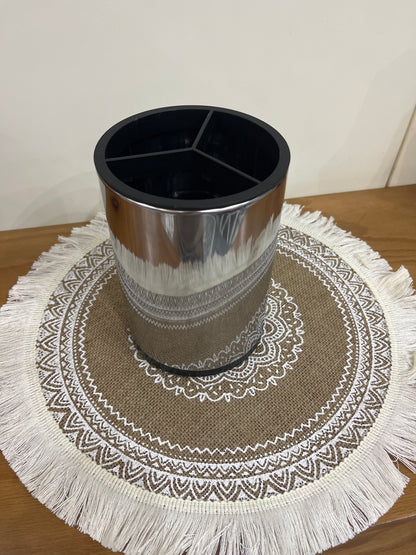 منظم أدوات الطبخ الدوار من الستانلس ستيل - مساحة مرتبة ومرنة