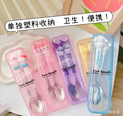 طقم الملعقة والشوكة المحمول بشخصيات سانريو