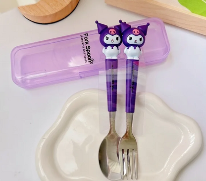 طقم الملعقة والشوكة المحمول بشخصيات سانريو