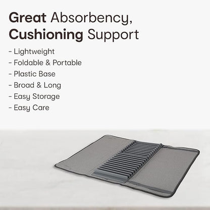 مصفاة صحون مدمجة مع بساط تجفيف مايكروفايبر – حل ذكي لتجفيف أسرع وتنظيم أكتر