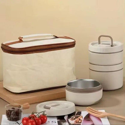 لانش بوكس ​​حراري مستورد 4 قطع + شنطه