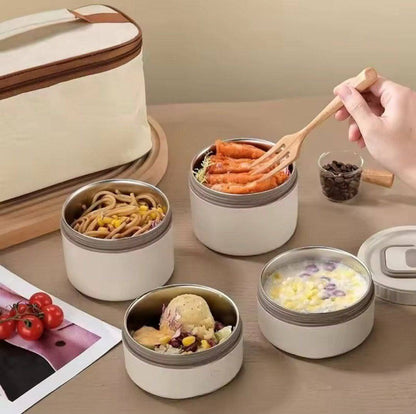 لانش بوكس ​​حراري مستورد 4 قطع + شنطه