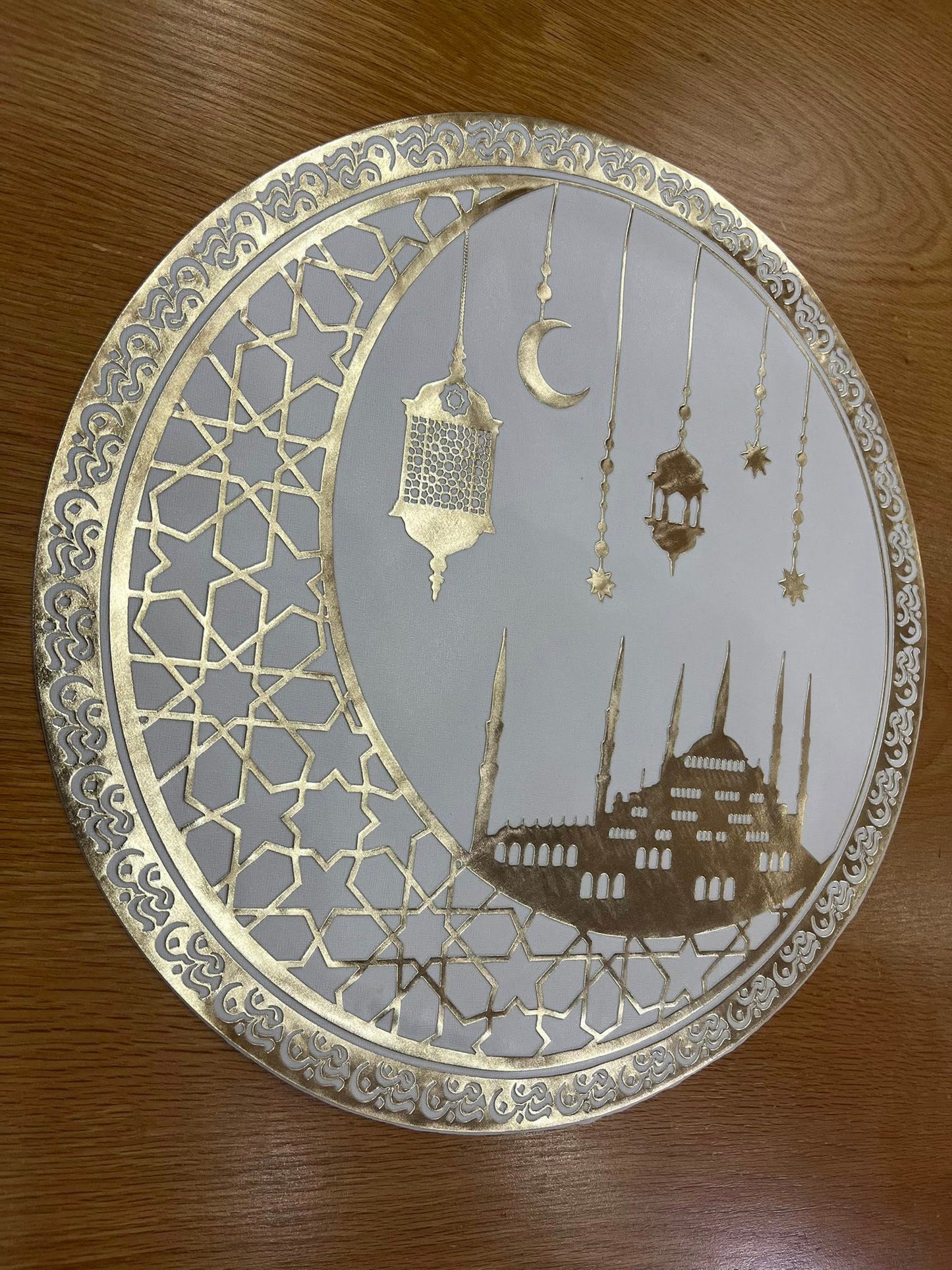 كوستر رمضان كريم  - 2 قطعه - لمسة رمضانية فخمة لسفرتك