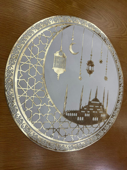 كوستر رمضان كريم  - 2 قطعه - لمسة رمضانية فخمة لسفرتك