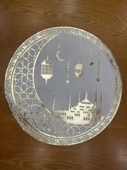 كوستر رمضان كريم  - 2 قطعه - لمسة رمضانية فخمة لسفرتك