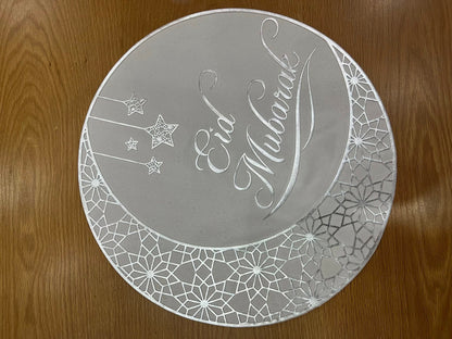 كوستر "عيد مبارك" فضي - 2 قطعه - كملي فرحة العيد بشياكة سفرتك