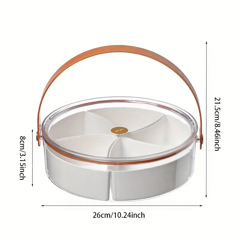 صينية تقديم المكسرات والحلويات المقسمة - تصميم دائري 5 أقسام