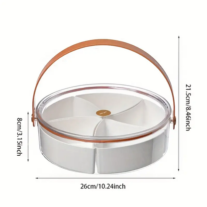 صينية تقديم المكسرات والحلويات المقسمة - تصميم دائري 5 أقسام