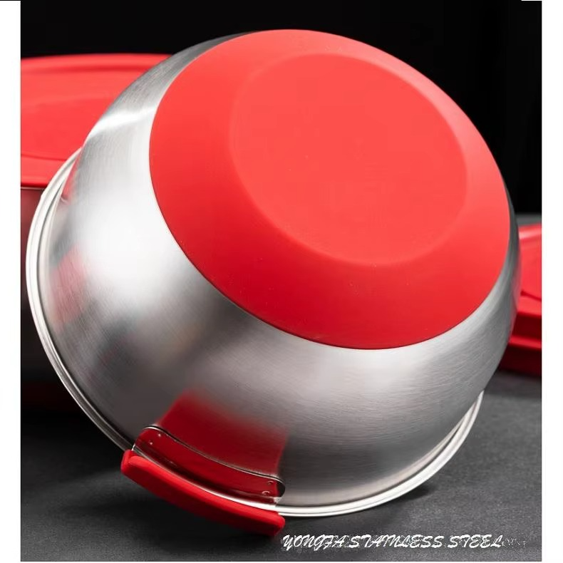 بولة عجن وخلط استانلس بغطاء سيليكون محكم – الأداة الأقوى للتحضير والحفظ في وقت واحد