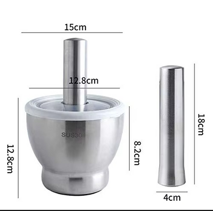 مدقّة وهاون ستانلس ستيل 304 — قوة طحن مش هتتكرر