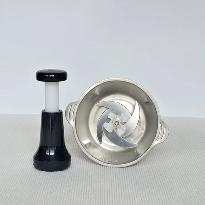 كبة الضغط اليدوية (2 لتر) بحلة استانلس  – فرم احترافي للخضروات بدون كهرباء