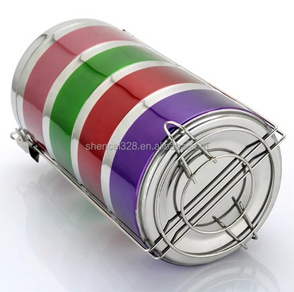 عمود طعام استانلس ستيل 4 أدوار (حافظ للحرارة)