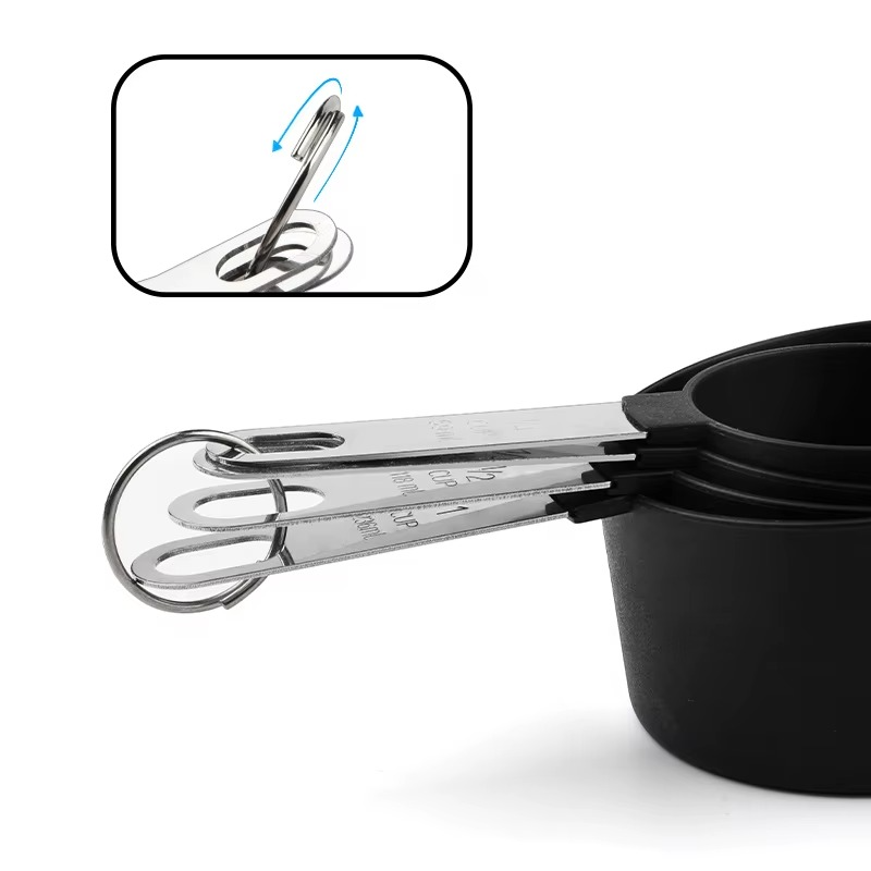 طقم معايير 8 قطع (أكواب وملاعق) بمقابض استانلس – سر نجاح وصفاتك في دقة المقادير