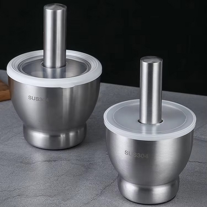 مدقّة وهاون ستانلس ستيل 304 — قوة طحن مش هتتكرر