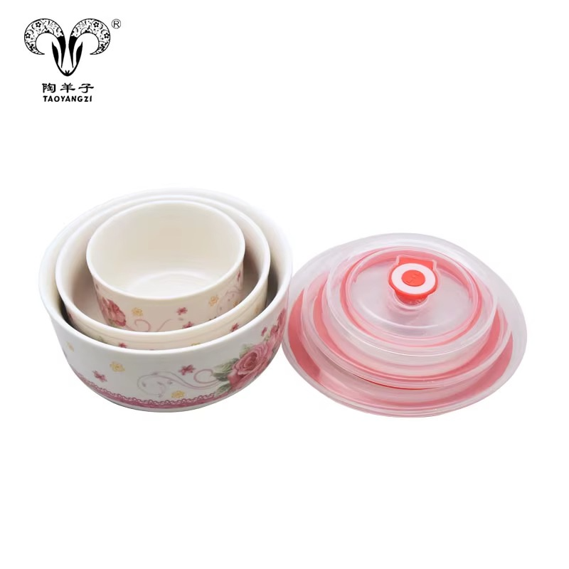 طقم بولات ثلاجه بورسلين (3 قطع) – حفظ صحي للأكل بلمسة ديكور مبهجة