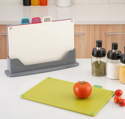 طقم بلانشات احترافي 4 قطع بحامل – تنظيم صحي لمطبخك ومنع اختلاط الروائح