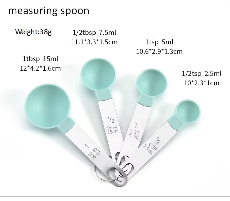 طقم معايير 8 قطع (أكواب وملاعق) بمقابض استانلس – سر نجاح وصفاتك في دقة المقادير