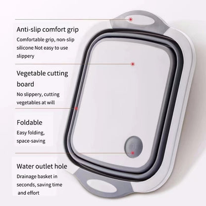 🔪 أورمة تقطيع ومصفاة غسيل قابلة للطي (2 في 1)