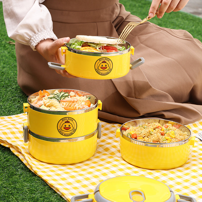 صندوق الطعام الحراري للأطفال – 4 طبقات حافظ للحرارة بشكل عبقري