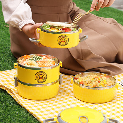 صندوق الطعام الحراري للأطفال – 4 طبقات حافظ للحرارة بشكل عبقري