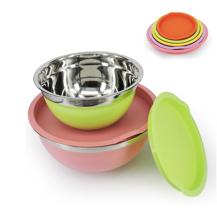 طقم أوعية خلطة بالغطاء الملوّنة 5 قطع – أناقة مذهلة