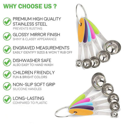 ملاعق القياس الستانلس ستيل الملونة - دقة ومتانة في مطبخك