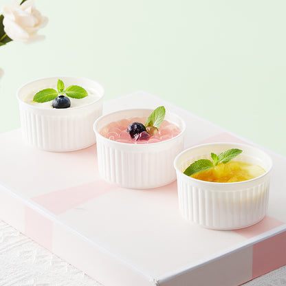 طقم راميكين سيراميك مضلع – 3 قطع (موديل ايكيا)