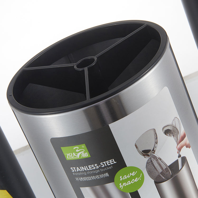 منظم أدوات الطبخ الدوار من الستانلس ستيل - مساحة مرتبة ومرنة