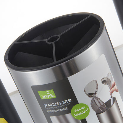 منظم أدوات الطبخ الدوار من الستانلس ستيل - مساحة مرتبة ومرنة