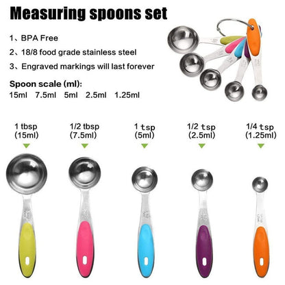 ملاعق القياس الستانلس ستيل الملونة - دقة ومتانة في مطبخك