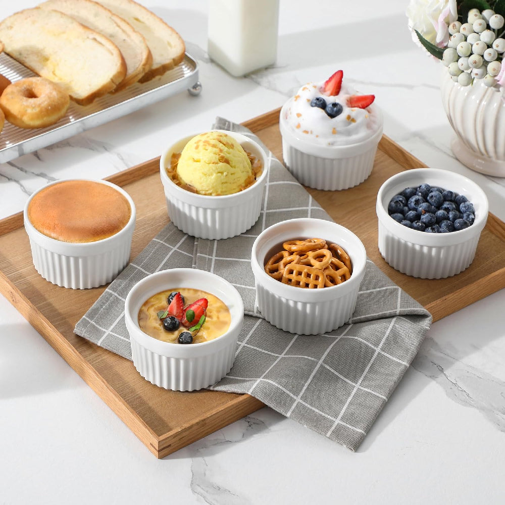 طقم راميكين سيراميك مضلع – 3 قطع (موديل ايكيا)