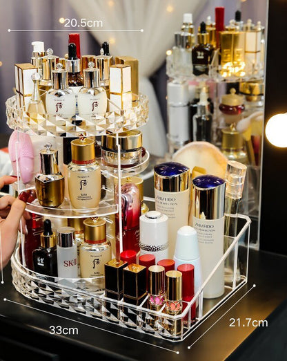 منظم المكياج ومستحضرات التجميل الدوار