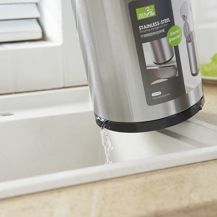 منظم أدوات الطبخ الدوار من الستانلس ستيل - مساحة مرتبة ومرنة