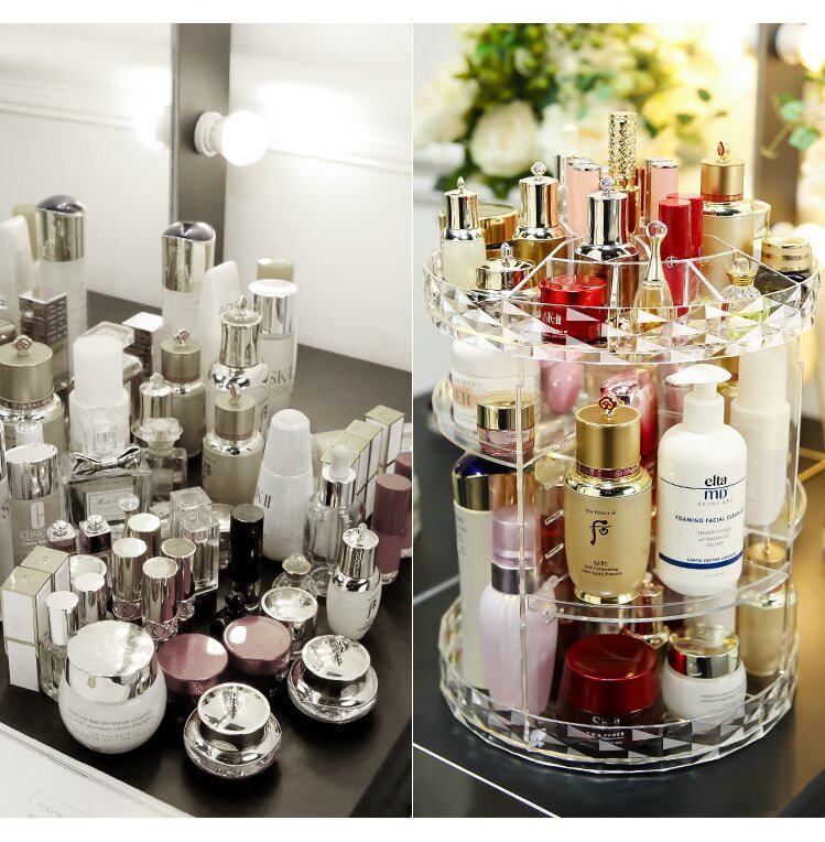 منظم المكياج ومستحضرات التجميل الدوار