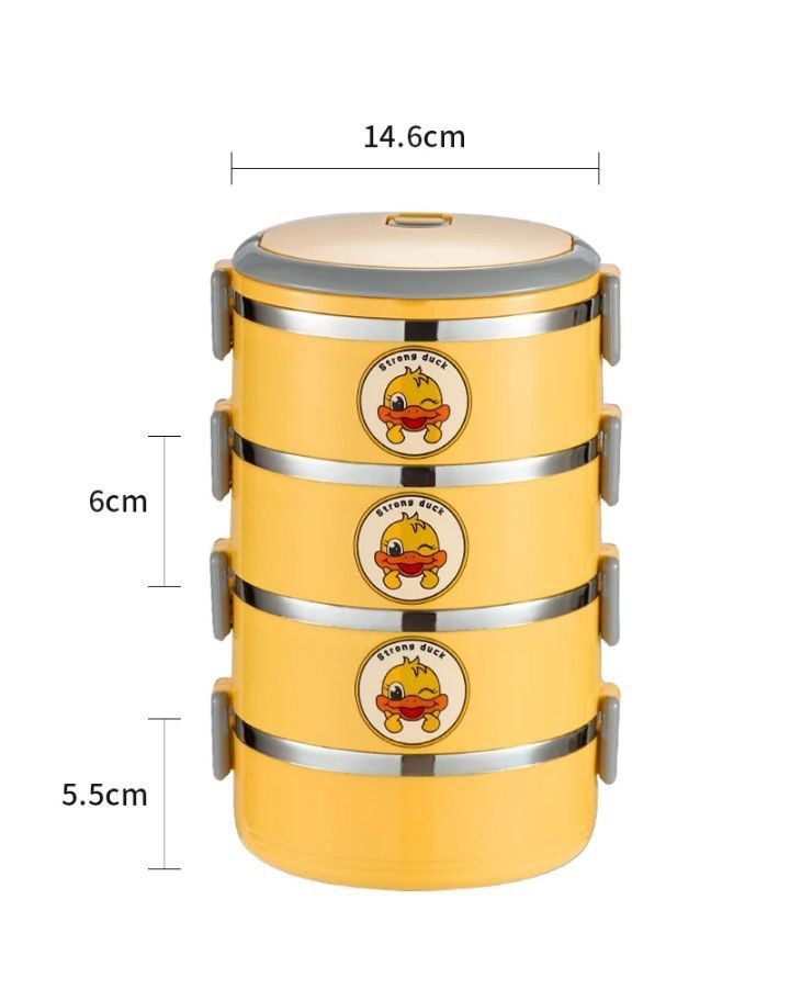 صندوق الطعام الحراري للأطفال – 4 طبقات حافظ للحرارة بشكل عبقري