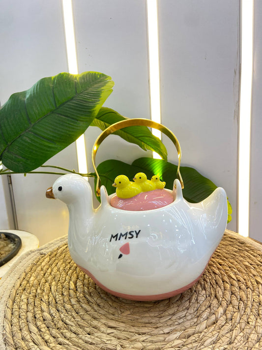 براد البطة البورسلين بتصميم مميز وعصري (2 لتر)