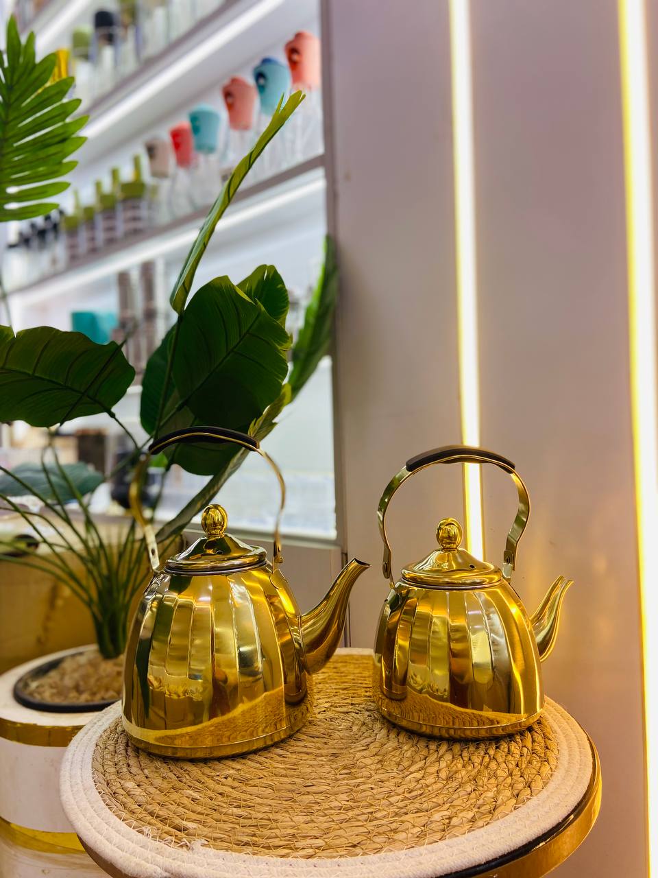 براد استانلس لونه ذهبي بتصميم مضلع (مقاسين)