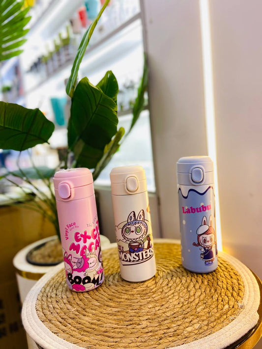 مج حافظ للحرارة استانلس مطبوع برسومات لابوبو وشخصيات (غطاء قفل)