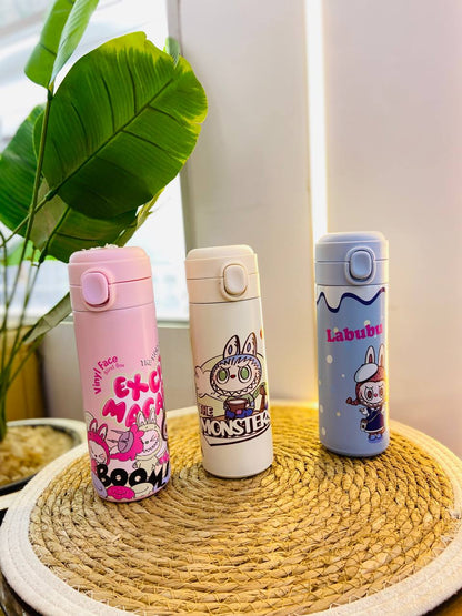 مج حافظ للحرارة استانلس مطبوع برسومات لابوبو وشخصيات (غطاء قفل)