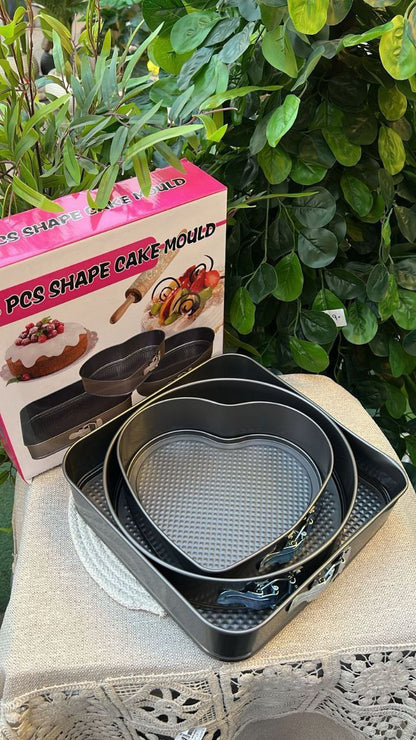 طقم قوالب كيك / تشيز كيك استالس 3 قطع قابلة للفك (أشكال مختلفة)