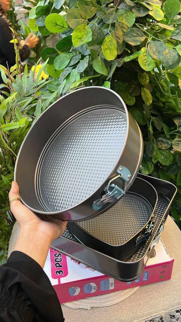 طقم قوالب كيك / تشيز كيك استالس 3 قطع قابلة للفك (أشكال مختلفة)