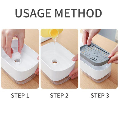 ديسبنسر صابون 2×1 مع إسفنجة – غسيل سريع وأسهل