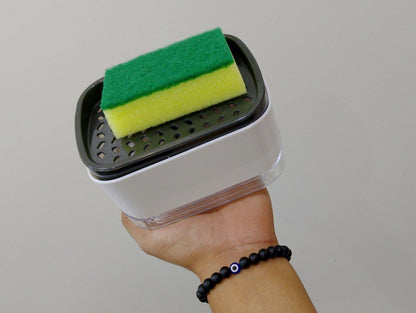 ديسبنسر صابون 2×1 مع إسفنجة – غسيل سريع وأسهل