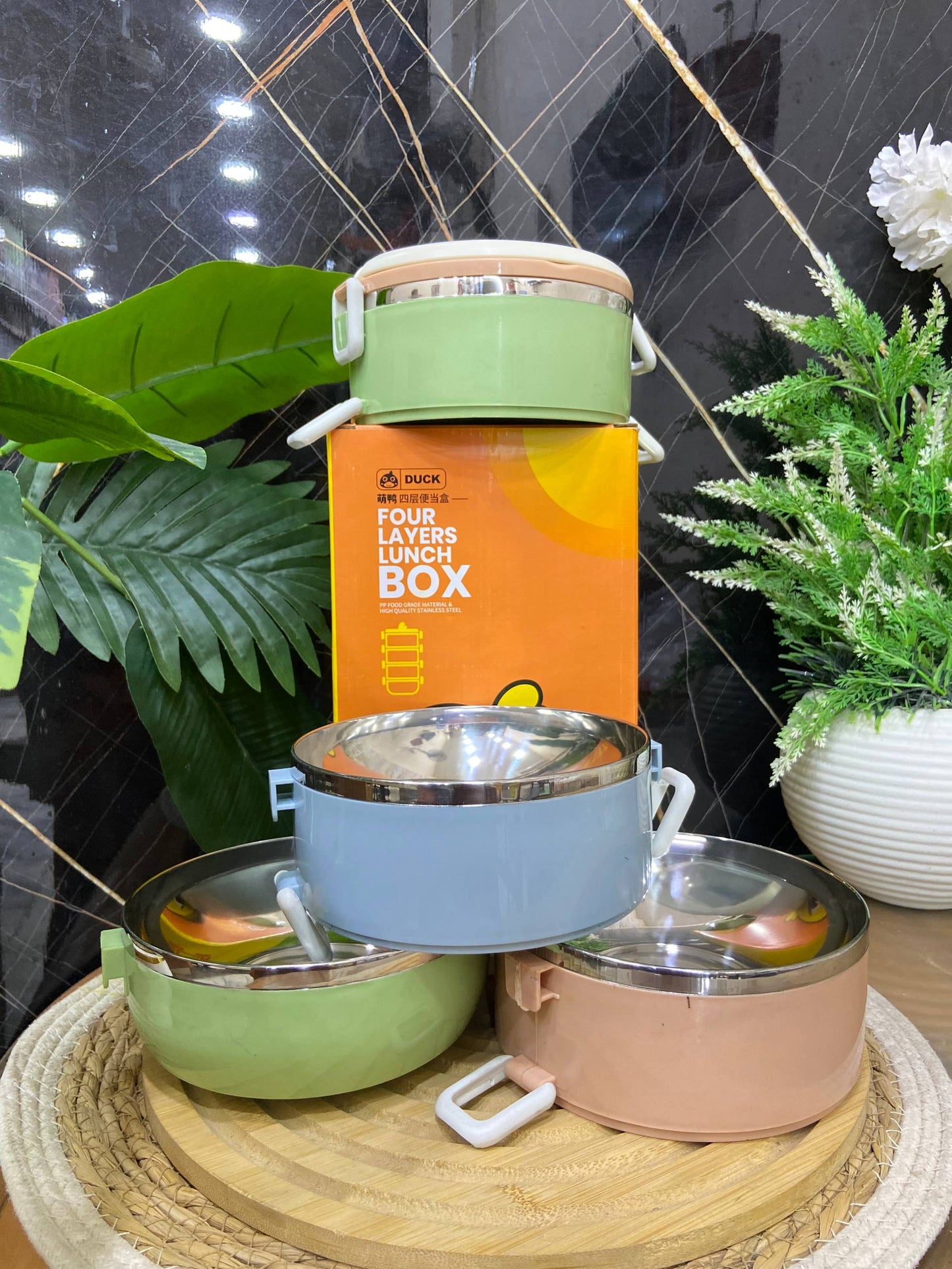 عمود حفظ طعام حراري - 4 أدوار ستانلس