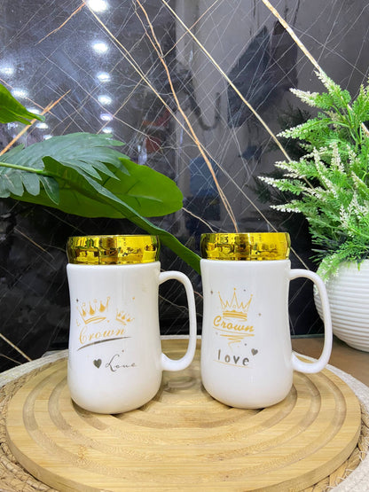 مج/كوب بورسلين ديزني - بغطاء ذهبي عاكس (مرآة)