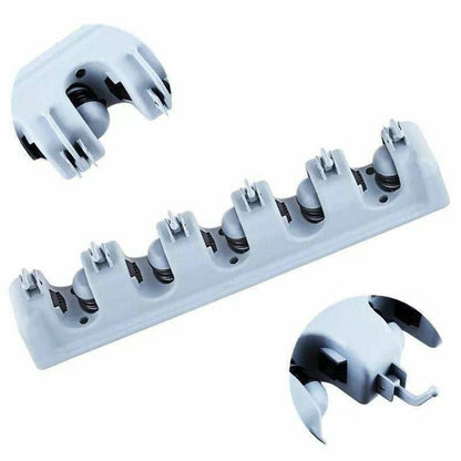 حامل مكانس خماسي مع هوكات لتعليق أدوات التنظيف